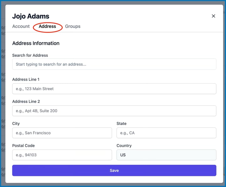 address